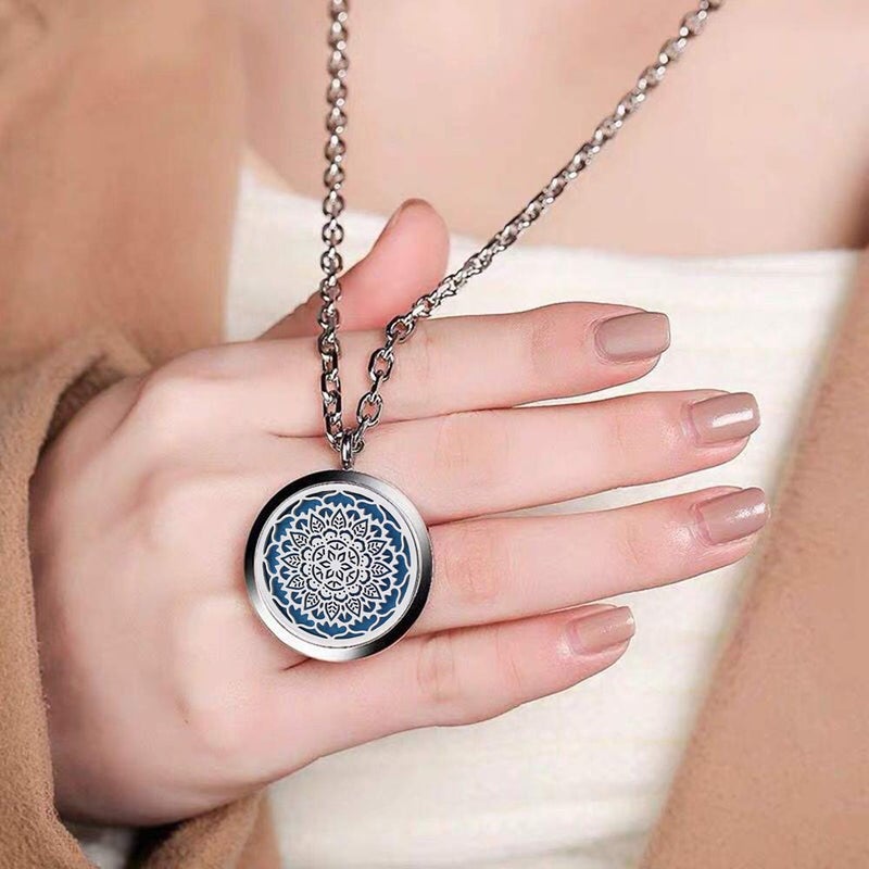 GFONDINGD Aromatherapy Essential Oil Diffuser Necklace 316L Stainless Steel Locket Pendant with 24 Inch Chain (Music) - Image 5